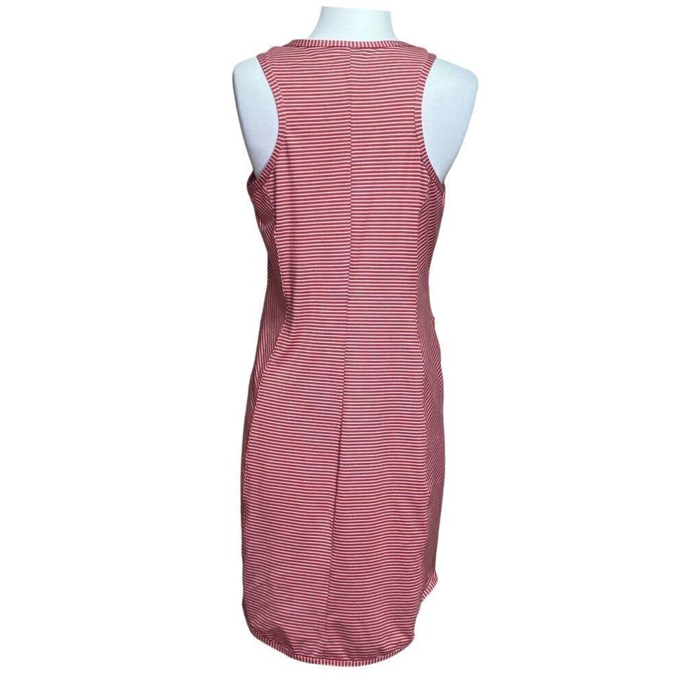 Title Nine Alpha Buttah Tank Dress Women's Medium Guava Red & Gray Striped - Picture 3 of 8